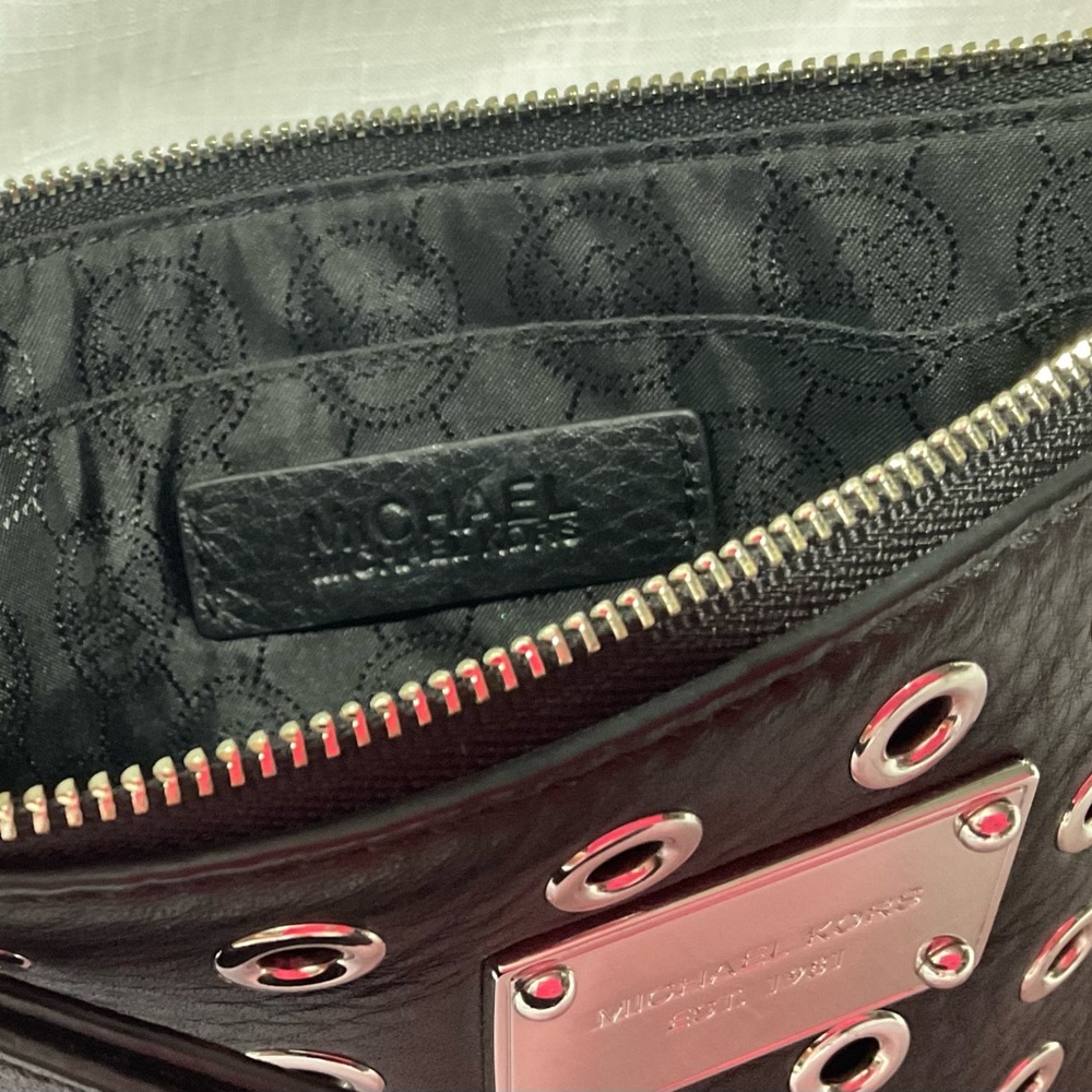 Michael Kors Black Studded Clutch Bag - Picture 6 of 7